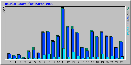 Hourly usage for March 2022