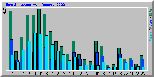 Hourly usage for August 2022